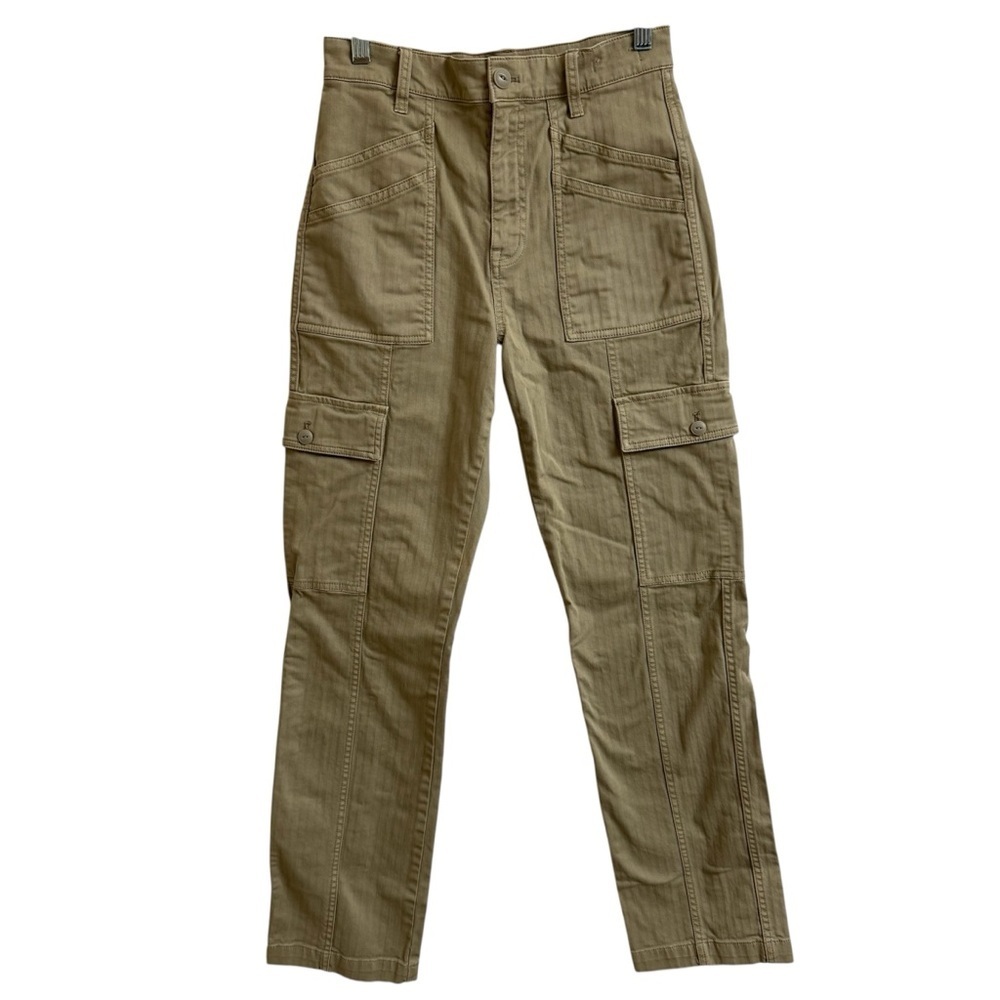 Madewell 90s Straight Cargo Pant Womens Size 25 Sand Dune Tan Cotton Herringbone - Picture 3 of 13